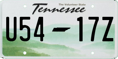 TN license plate U5417Z