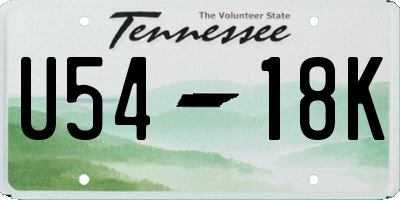 TN license plate U5418K