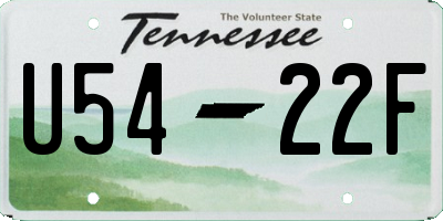 TN license plate U5422F