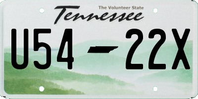 TN license plate U5422X