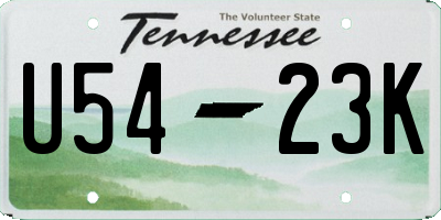TN license plate U5423K