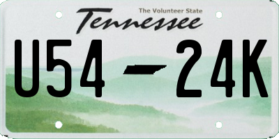 TN license plate U5424K