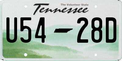 TN license plate U5428D