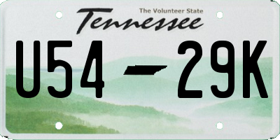 TN license plate U5429K