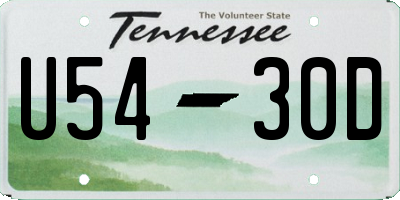 TN license plate U5430D