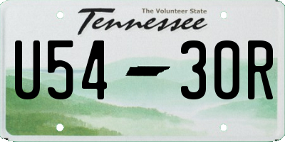 TN license plate U5430R