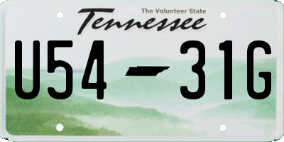 TN license plate U5431G