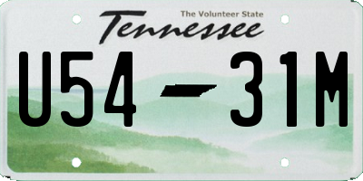 TN license plate U5431M