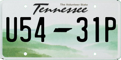 TN license plate U5431P