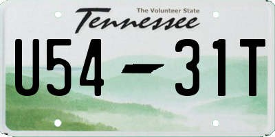 TN license plate U5431T