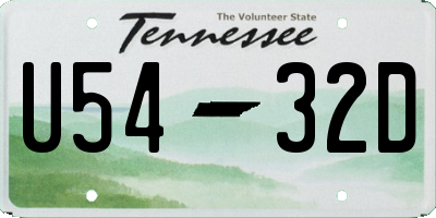 TN license plate U5432D