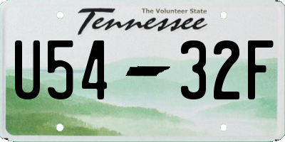 TN license plate U5432F