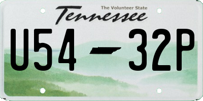 TN license plate U5432P