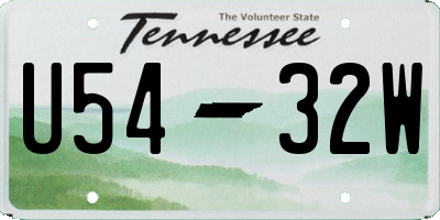 TN license plate U5432W