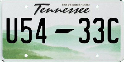TN license plate U5433C