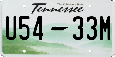TN license plate U5433M