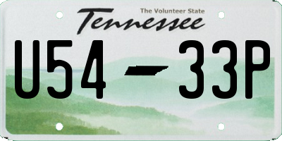 TN license plate U5433P