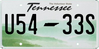 TN license plate U5433S