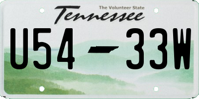TN license plate U5433W