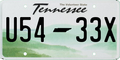 TN license plate U5433X