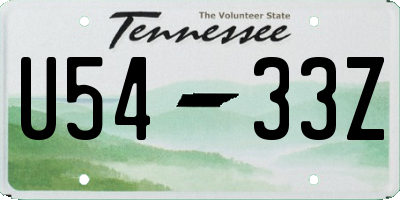 TN license plate U5433Z