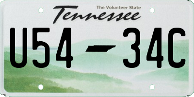 TN license plate U5434C