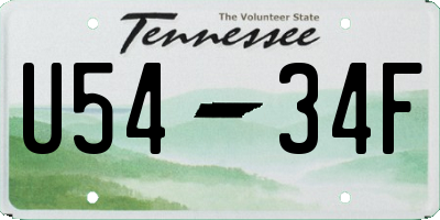 TN license plate U5434F