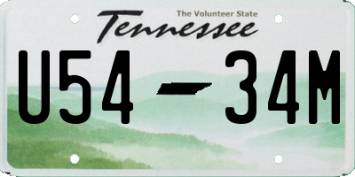 TN license plate U5434M