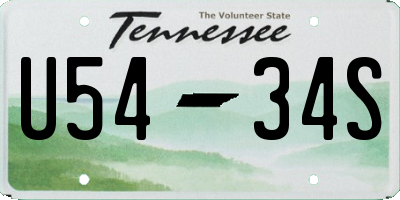 TN license plate U5434S