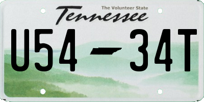 TN license plate U5434T