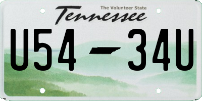 TN license plate U5434U