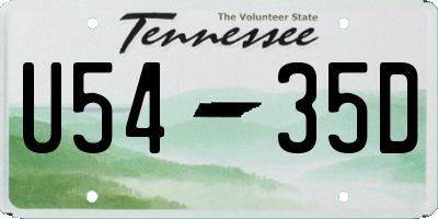 TN license plate U5435D
