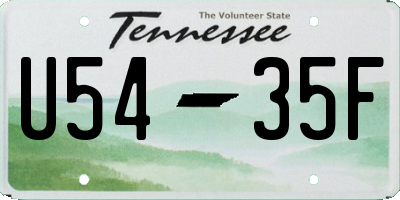 TN license plate U5435F