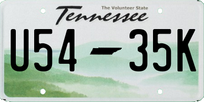 TN license plate U5435K