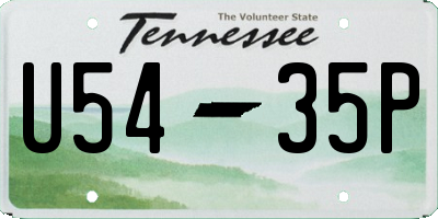 TN license plate U5435P