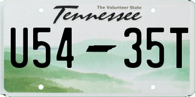TN license plate U5435T