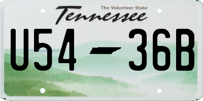 TN license plate U5436B