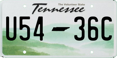 TN license plate U5436C