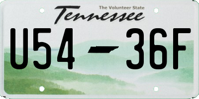 TN license plate U5436F