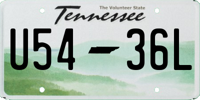 TN license plate U5436L