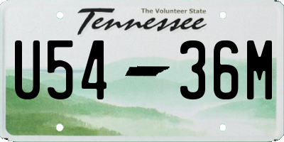TN license plate U5436M