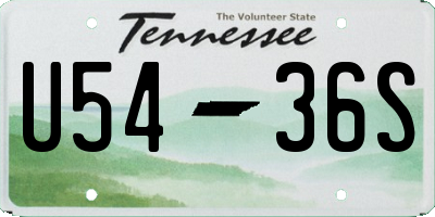 TN license plate U5436S
