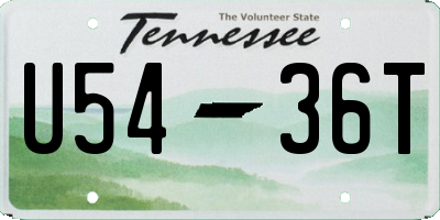 TN license plate U5436T