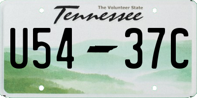 TN license plate U5437C