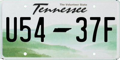 TN license plate U5437F