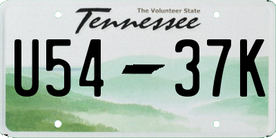 TN license plate U5437K