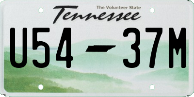 TN license plate U5437M
