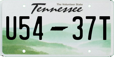 TN license plate U5437T