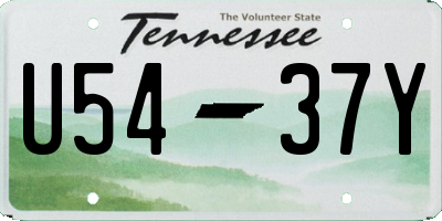 TN license plate U5437Y