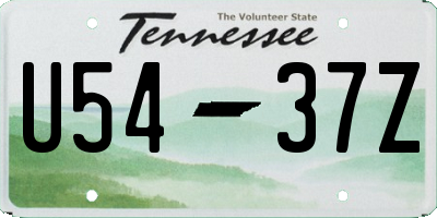 TN license plate U5437Z